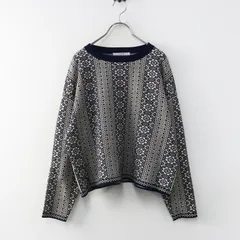パーリッシィ PAR ICI ノルディック ジャガードニット プルオーバー F｜ベージュ系 ブルー トップス 長袖【2400014900866】のサムネイル