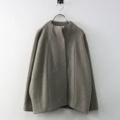 美品 エヴァムエヴァ evam eva プレスウールショートコート 1＼グレー ジャケット ノーカラー 縮絨 圧縮 ドルマン【2400014904468】のサムネイル