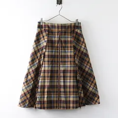 大きいサイズ 2022AW ローズティアラ Rose Tiara チェックフリンジフレアスカート 42｜ベージュ系 ボトムス【2400014907490】