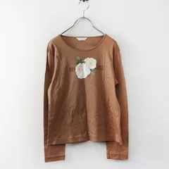 ピンクハウス PINK HOUSE 薔薇プリント 長袖カットソー‖ブラウン系 トップス プルオーバー Tシャツ【2400014908589】