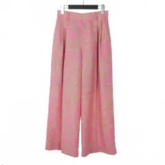 アイレナ IRENE ワイドパンツ スラックス センタープレス 総柄 サイズ36 ピンク 25S88005