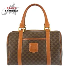 CELINE セリーヌ マカダム ブラウン ゴールド金具 PVC/レザー M10 ハンドバッグ ミニボストンバッグ レディース 600727【中古】