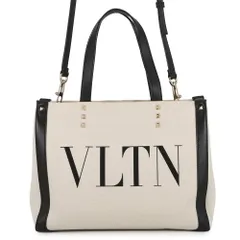 ヴァレンティノガラヴァーニ トートバッグ VLTNロゴ スタッズ  キャンバス レザー UW2B0H19FWB VALENTINO 2wayのサムネイル