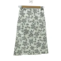 クミキョク 組曲 KUMIKYOKU フレアスカート 1 オフホワイト 黒 ブラック 花柄 ミモレ丈 /HO16 ■ECB002