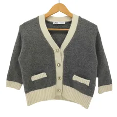 ザラ ZARA コントラストトリムニットカーディガン レディース import：M 