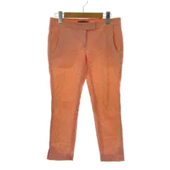 セオリー Theory スラックスパンツ S 白 ホワイト 赤 レッド ストライプ柄 クロップド丈 テーパードシルエット /LP ■GY61