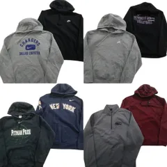 古着卸 まとめ売り ナイキ NIKE スウェット 8枚セット (メンズ M ) カレッジ風 ワンポイント スウォッシュロゴ ハーフジップ 中古 ND8217