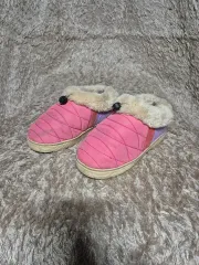 ピンク キルティング ファー 裏地 ファー スリッパ 240