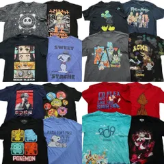 古着卸 まとめ売り キャラクター 半袖Tシャツ 16枚セット (メンズ M ) ナルト スヌーピー ポケモン ドラゴンボール 中古 古着 ND9776
