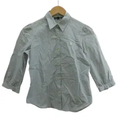 ラルフローレン RALPH LAUREN シャツ ブラウス 子ども服 160 青 ブルー ストライプ柄 レギュラーカラー 七分袖 /PP ■ECB001