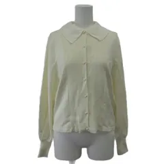 クミキョク 組曲 KUMIKYOKU カーディガン ニット リブ 長袖 襟付き パールボタン 3 白 ホワイト /XZ ■ECE003