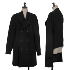 コムコム コムデギャルソンCOMME des GARCONS ウールニット切替デザインダブルコート 黒Sのサムネイル