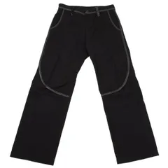 イッセイミヤケ メンISSEY MIYAKE MEN レザーパイピングキャンバスパンツ 黒2のサムネイル