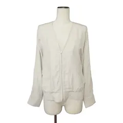 ブラーミン BRAHMIN ジャケット ブルゾン ジップ コットンリネン 38 ライトグレー