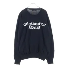 DSQUARED2 (ディースクエアード) D2 CARTOON PULLOVER フロントロゴ クルーネック ウールニット セーター ブラック S74HA1239のサムネイル