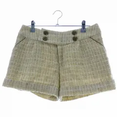ミッシュマッシュ MISCH MASCH ショーパン パンツ ショート タック ジップフライ ロールアップ ツイード 38 ベージュ ボトムス /T2のサムネイル