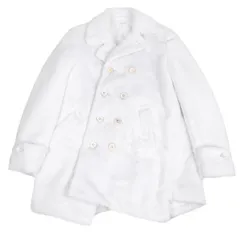 コムデギャルソン オムプリュスCOMME des GARCONS HOMME PLUS シンセティックファーキルティングアシンメトリーコート 白S