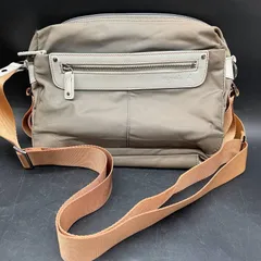 O474 agnes b アニエスベーショルダーバッグハンドバッグ サンドベージュ ナイロン 中古レディースバッグ