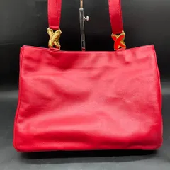 Q427 Paloma Picasso イタリア製 本革 パロマピカソ トートバッグ レッド 赤 ゴールド金具 ハンドバッグレディースバッグのサムネイル
