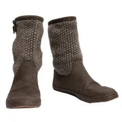 アグUGG Lyza ニット切替ブーツ モカブラウン25