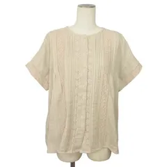 サマンサモスモス SM2 シャツ ブラウス レース 半袖 F ベージュ