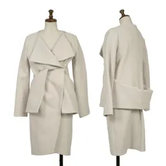 ジルサンダーJIL SANDER ビッグオーバーカラーウールフラノコート アイボリー34のサムネイル