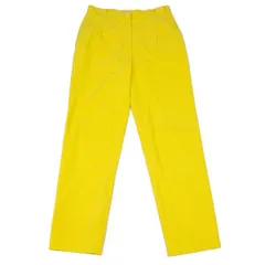 ジャンニヴェルサーチGIANNI VERSACE バックフラップポケットデザインストレッチパンツ 黄緑42のサムネイル