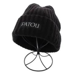 PATOU パトゥ ビーニー ニット帽 黒 Patou | リブ ウール ビーニー