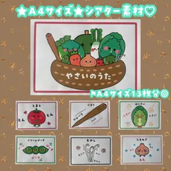 【イラスト素材】やさいのうた　スケッチブックシアター素材　保育教材