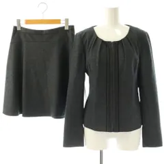 アンタイトル UNTITLED ウール ジャケット スカート セットアップ スーツ 2 チャコール /ES ■OS