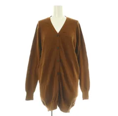 ミューズ ドゥーズィエム クラス MUSE de Deuxieme Classe Silk Cotton Vネックカーディガン ロング ニット ブラウン /MY ■OS