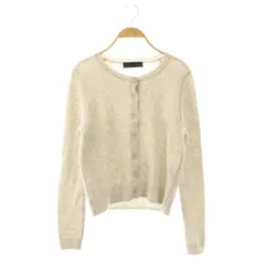 ザラ ZARA クルーネックカーディガン ウール S アイボリー ライトグレー 無地 長袖 /OK ■OS