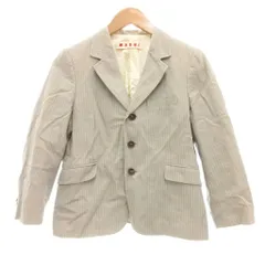 マルニ MARNI テーラードジャケット ストライプ柄 七分袖 42 グレー ベージュ系 /UO ■GY53