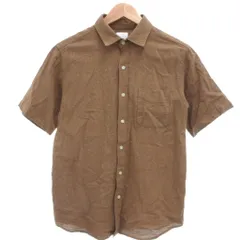 コーエン coen 美品 シャツ M 茶 ブラウン 半袖 レギュラーカラー 胸ポケット /NL ■ECF003