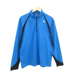 アディダス adidas ゴルフウエア ジャケット ハーフジップ O XL ブルー /SY16 ■ECD002