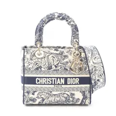 Christian Dior クリスチャンディオール LADY D-LITE ミディアム トワル ドゥ ジュイ エンブロイダリー 2WAY ハンドバッグ