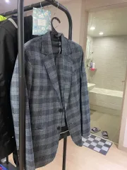 メンズ チェック柄 スーツ S 上下セット