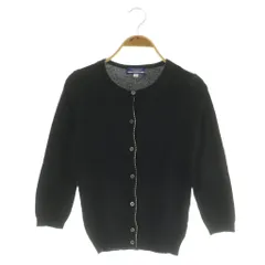 バーバリーブルーレーベル BURBERRY BLUE LABEL 七分袖カーディガン クルーネック コットン M ブラック /MY ■OS ■ECE003