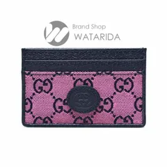 グッチ GUCCI カードケース GG マルチカラー キャンバス カードケース 659601 ピンク&ブルー 箱・注意書き付 未使用品 送料無料