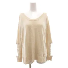 パトリツィアペペ PATRIZIA PEPE ニット セーター ウール カシミヤ混 0 ベージュ 長袖 ボートネック カットアウトスリーブ レース装飾 /NL ■ECF003のサムネイル