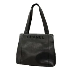 【6db1226-k】シャネル トートバッグ キャビアスキン ブラック ゴールド金具【中古】レディース