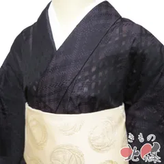 夏物 夏着物 小紋 着物 中古 正絹 紋紗 カジュアル 斜め格子模様 反端付き 灰みの紫系色 身丈153cm 裄62cm SA きもの北條 A1347-19