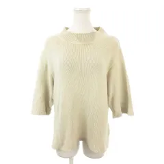 マーガレットハウエル MHL. ニット セーター 2 ベージュ ボトルネック 七分袖 無地 /MN27 ■ECA003