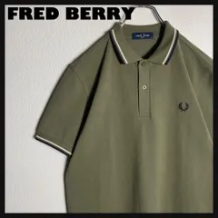 【美品】FRED PERRY ポロシャツ 刺繍ロゴ 緑 M