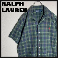 RALPH LAUREN 半袖シャツ 開襟 ポニー刺繍ロゴ チェック L