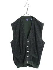 【お得なクーポン配布中!】 90s オールド ギャップ アーガイル コットン ニット ベスト メンズ レディース M / セーター 重ね着 前開き 羽織りシンプル 薄手 ゆったり