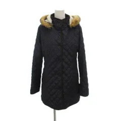 タルボット TALBOTS キルティングコート ジャケット S 紺 ネイビー ドット柄 フード付き 長袖 フェイクファー /NU ■GY66のサムネイル