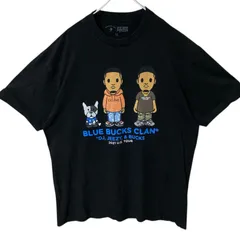 XL オーバーサイズ ビッグプリント ヒップホップ ラッパー ブルーバックスクラン ツアーT ブラック 黒 Tシャツ レディース ユニセックス メンズ 古着 半袖 CHM