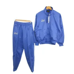アシックス asics セットアップ ジャージ トレーニングウェア スポーツウエア M 青 ブルー 長袖 長ズボン スタンドカラー /AH12 ■ECE003