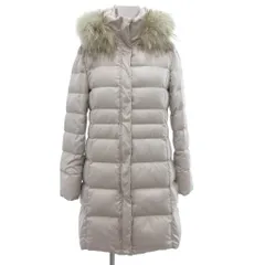 インディヴィ INDIVI ダウンコート 36 ベージュ 長袖 フード付き ファー付き ロング丈 /NU ■ECG003